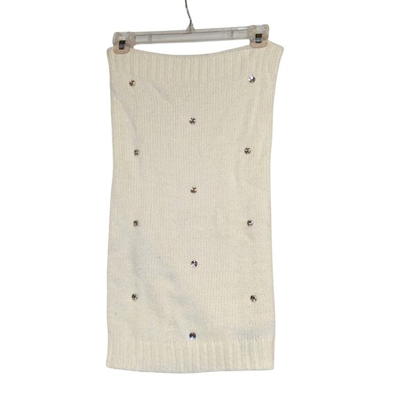 Victorias Secret Ivory Knit Infinity Scarf W/ Rhinestones One Size - Picture 5 of 5